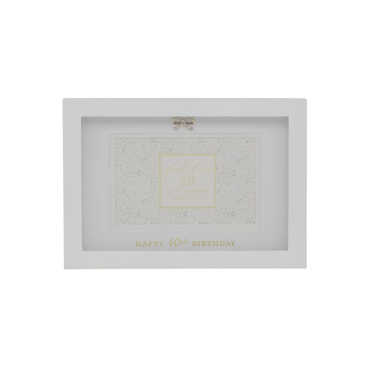 Close-up of 40th birthday detailing on Madelaine photo frame