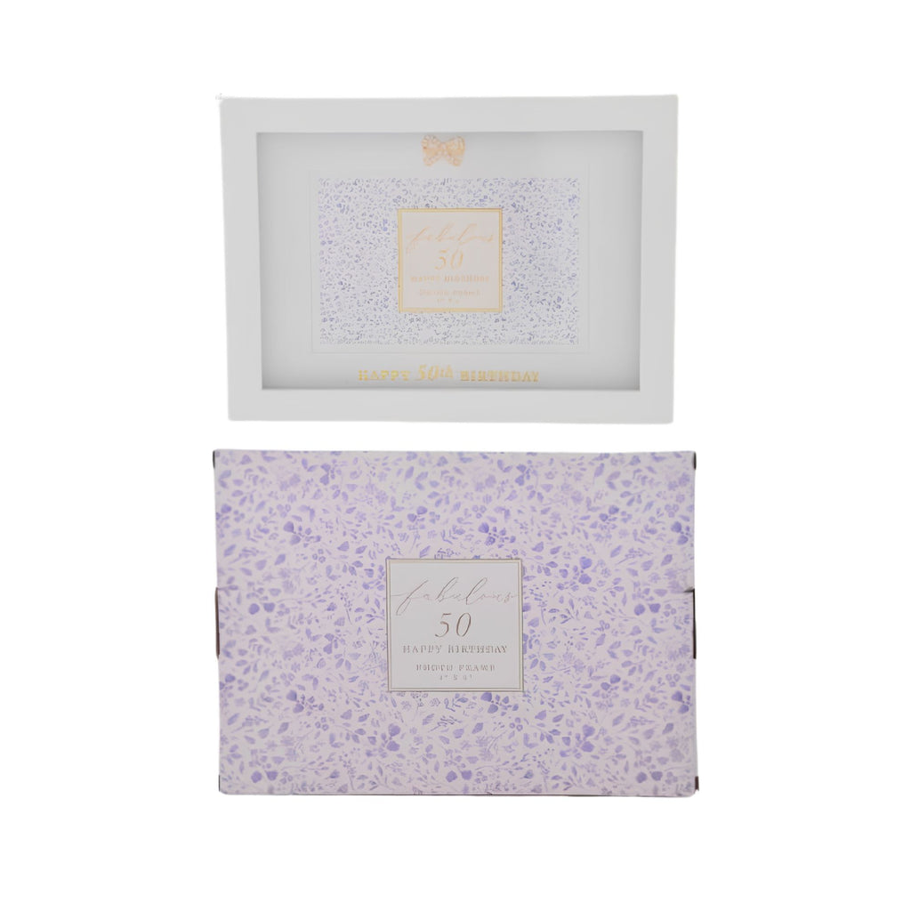 Madelaine 50th birthday photo frame, front view