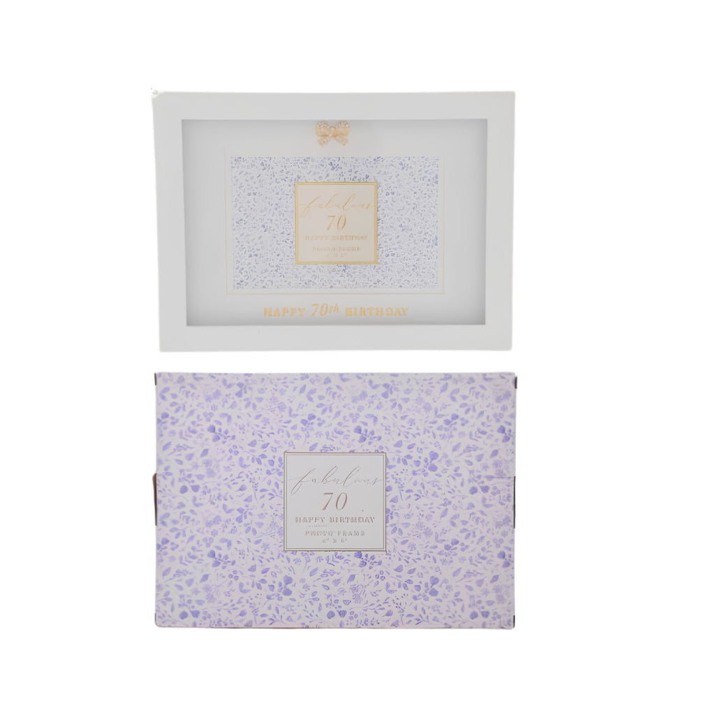Madelaine 70th birthday photo frame, front view