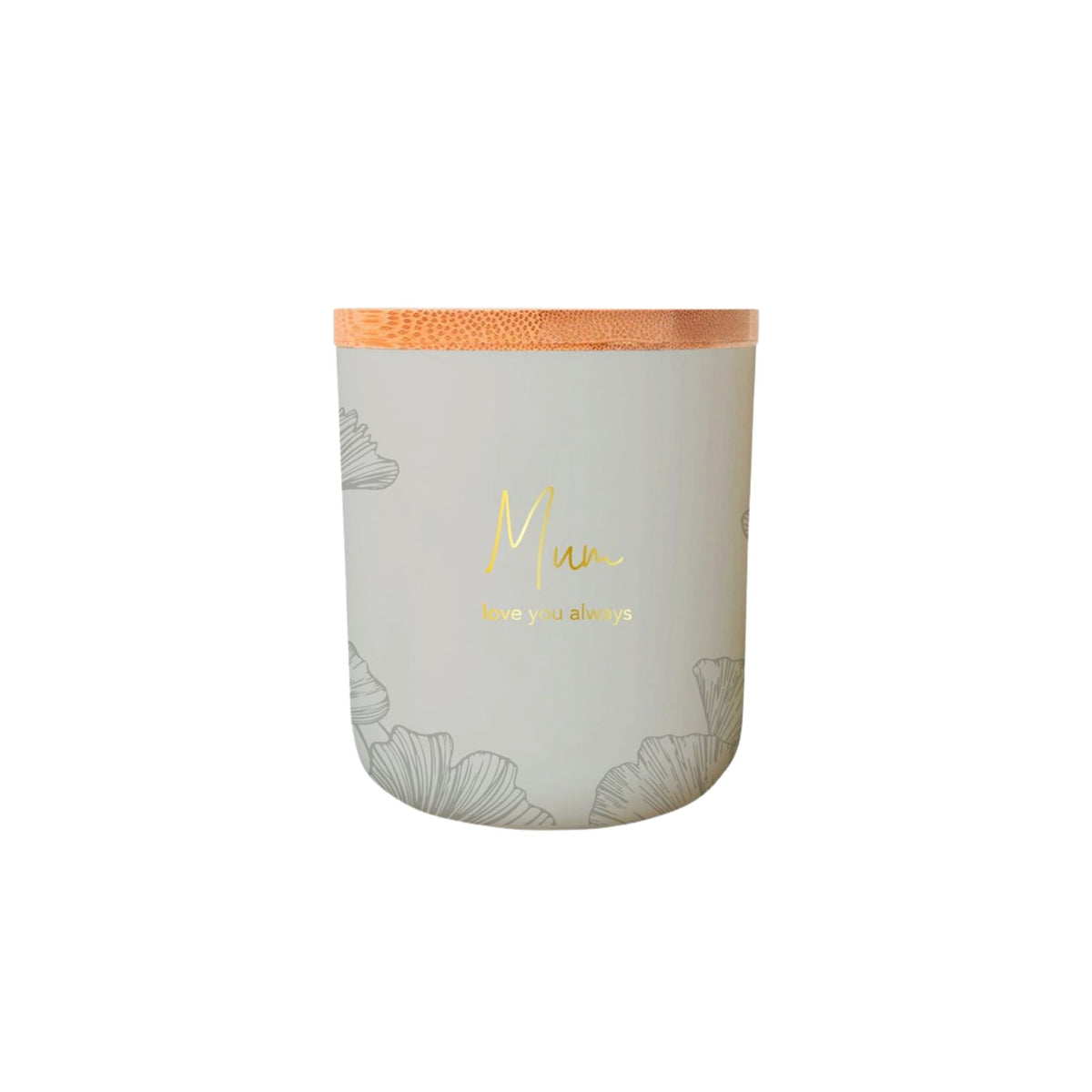 Mum, Love You Sentiment Candle in etched glass, Coconut & Sea Salt fragrance