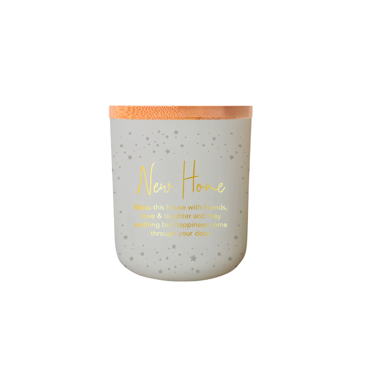 New Home Sentiment Candle in etched glass, Coconut & Sea Salt fragrance