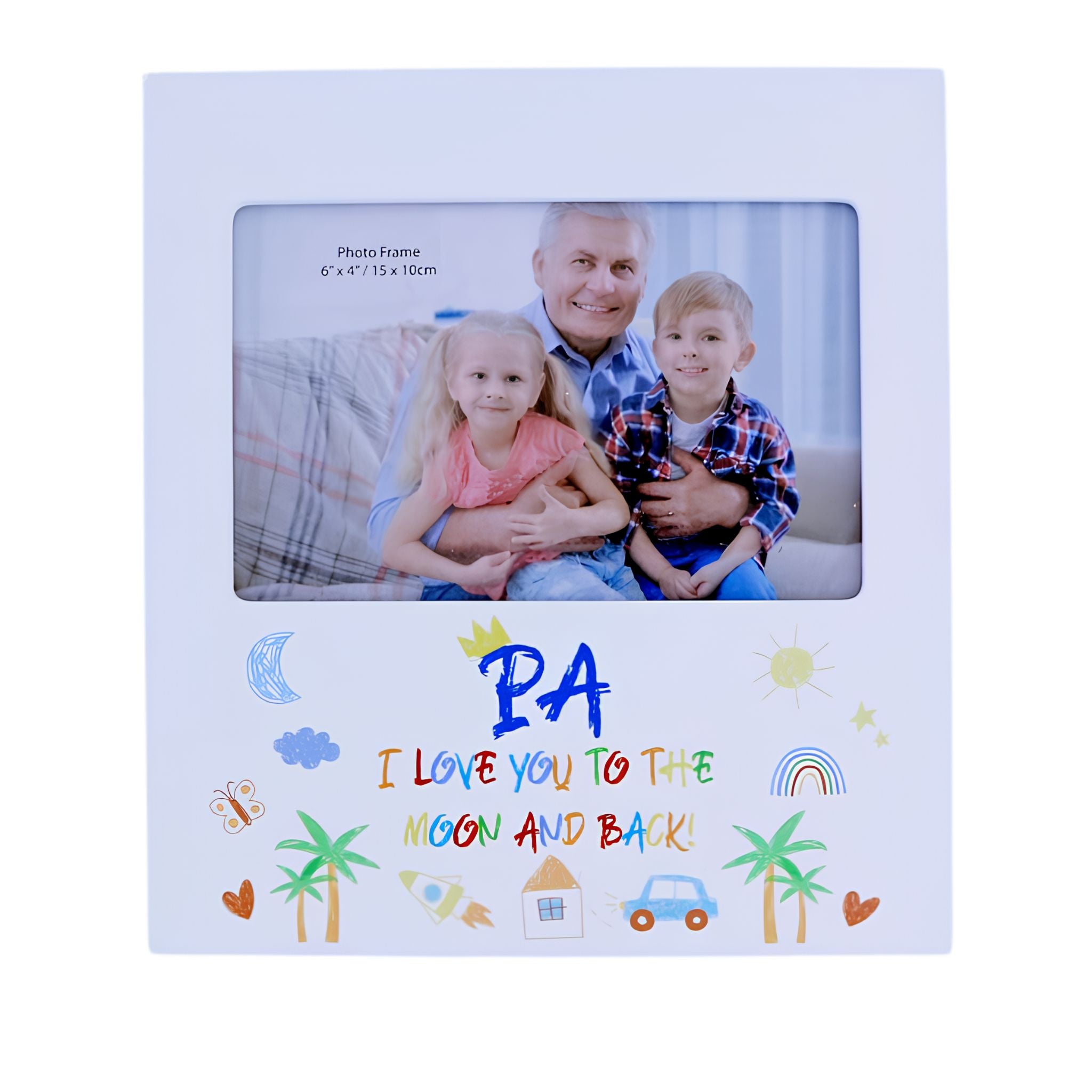 Pa Love You Kid 6x4 frame with kid-art design, Father's Day gift