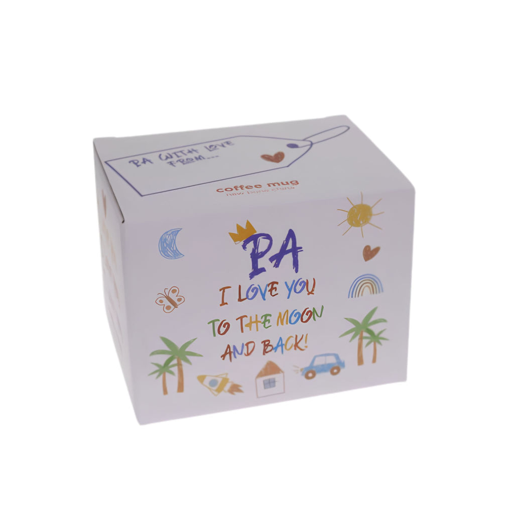 Pa Love You Kid Art mug presented in matching printed gift box