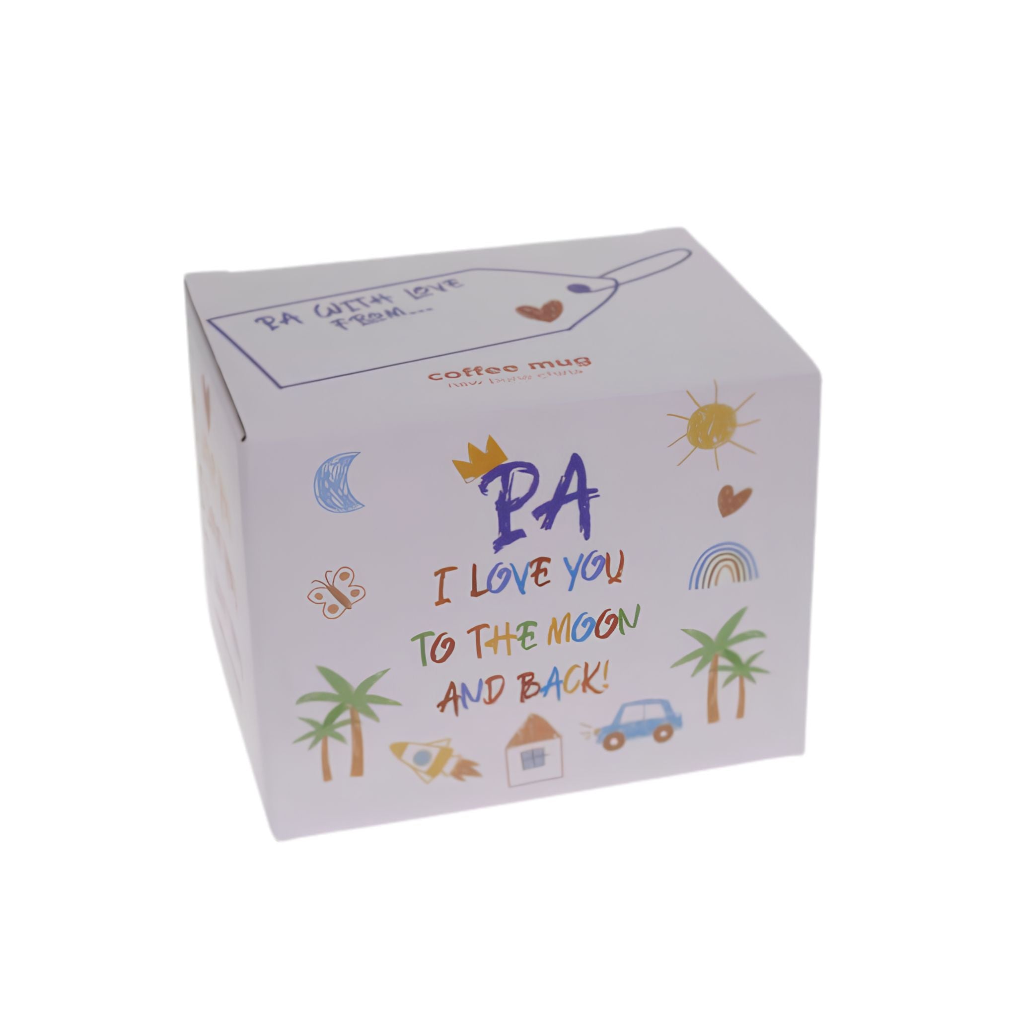 Pa Love You Kid Art mug presented in matching printed gift box