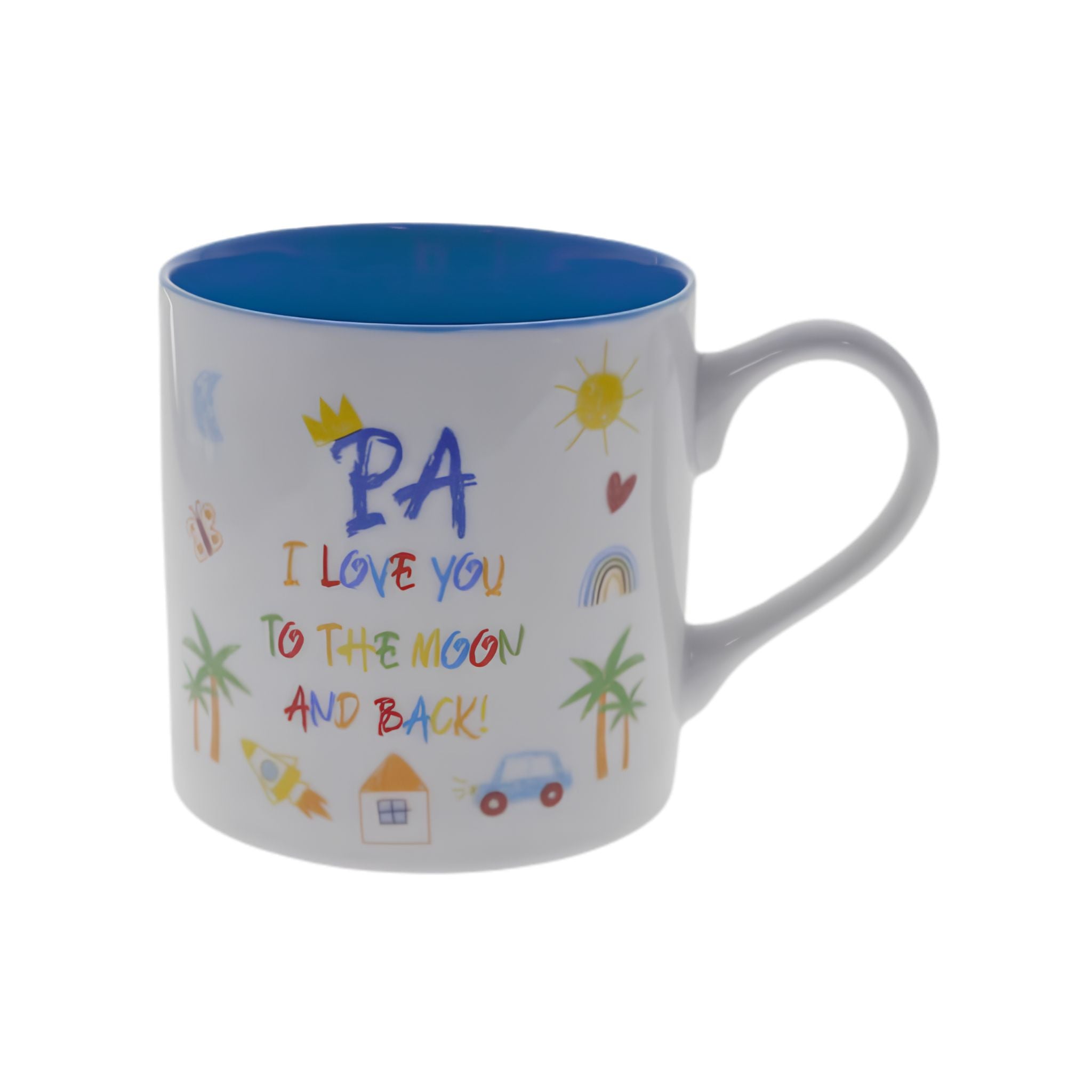 Pa Love You Kid Art bone china mug, Father's Day gift