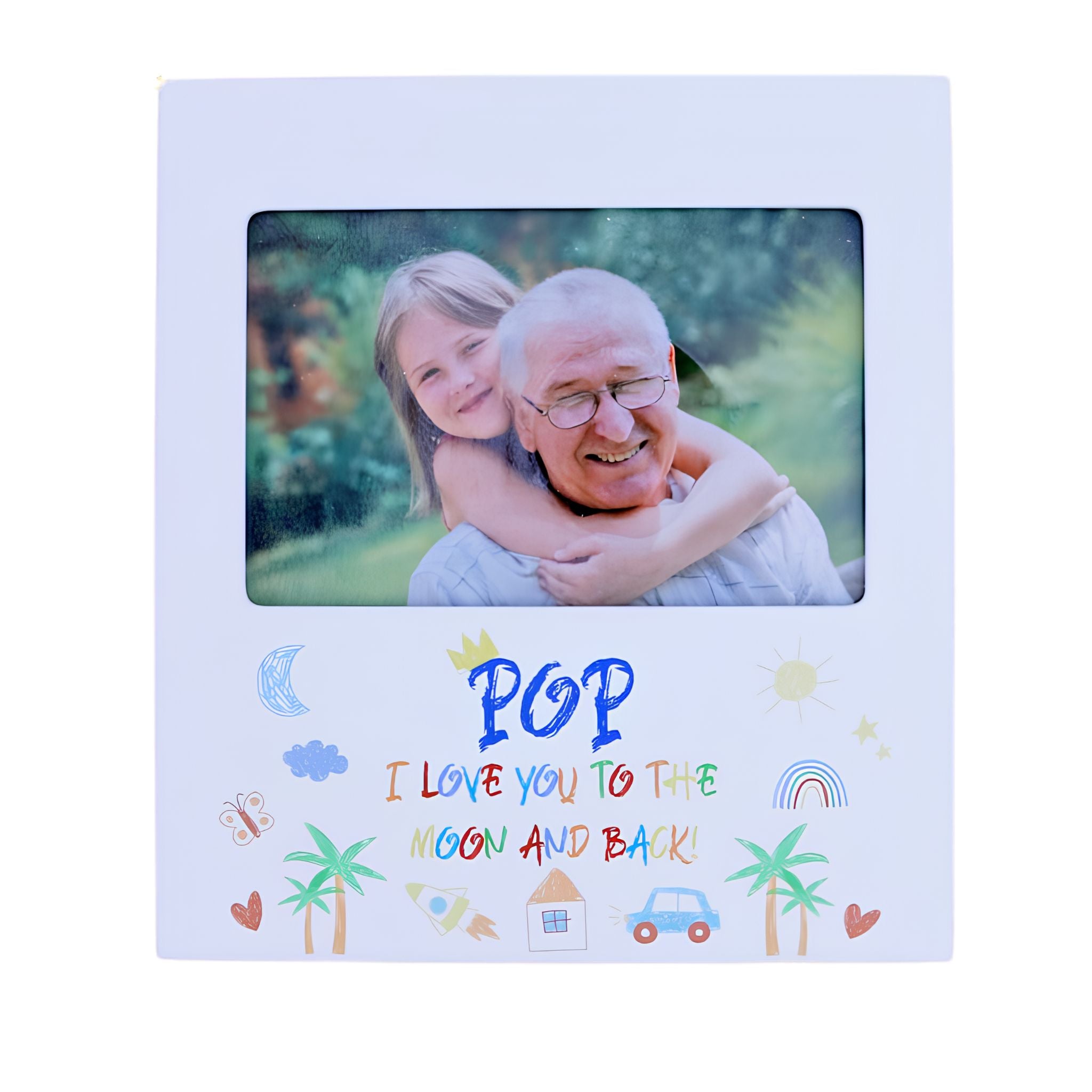 Pop Love You Kid 6x4 frame with kid-art design, Father's Day gift