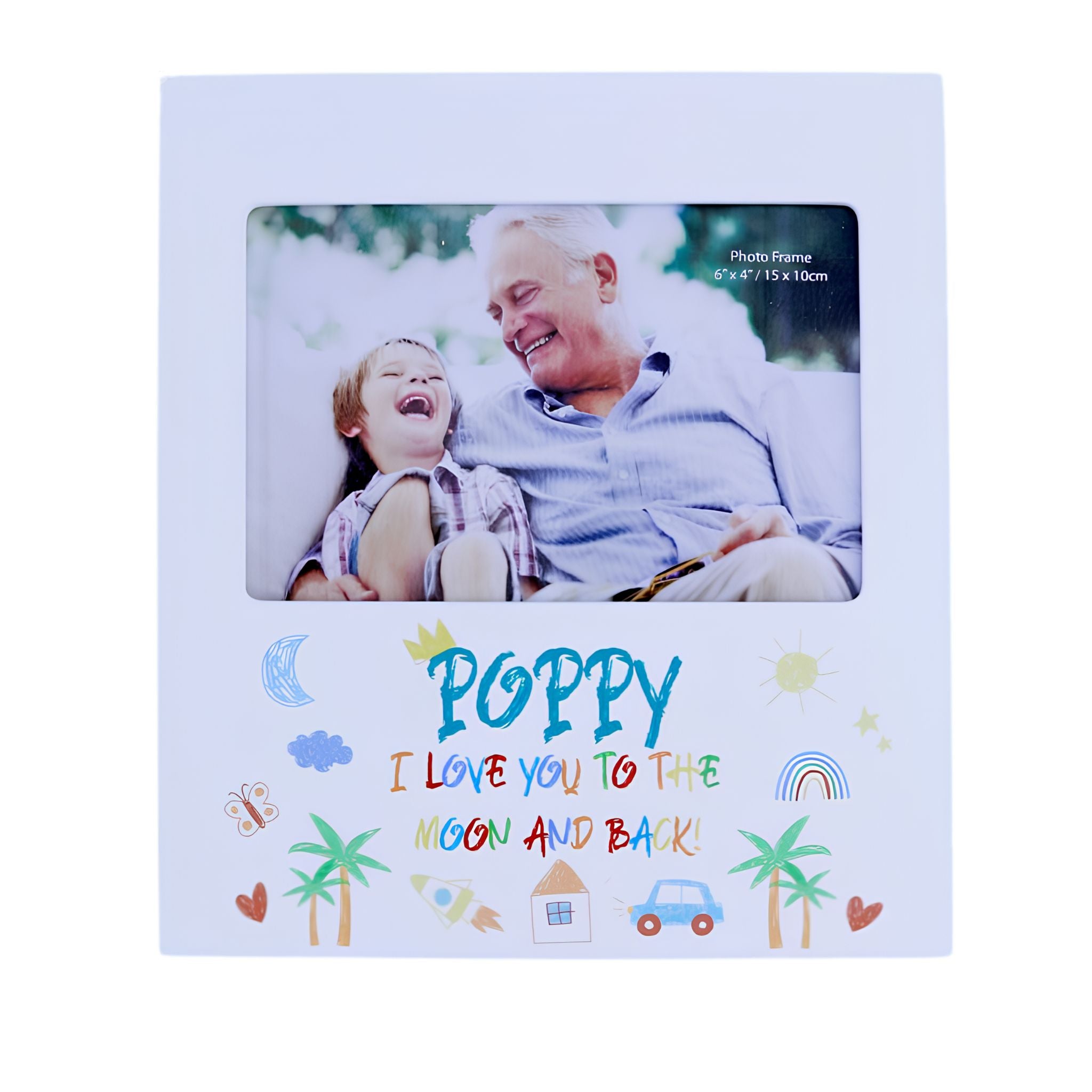 Poppy Love You Kid 6x4 frame with kid-art design, Father's Day gift