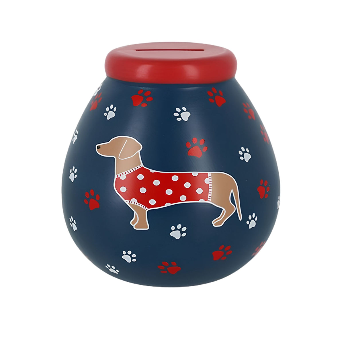 Pot of Dreams Dotty Dachshund ceramic money pot