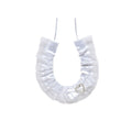 Satin Horseshoe with Heart bridal keepsake in white with diamante and bow