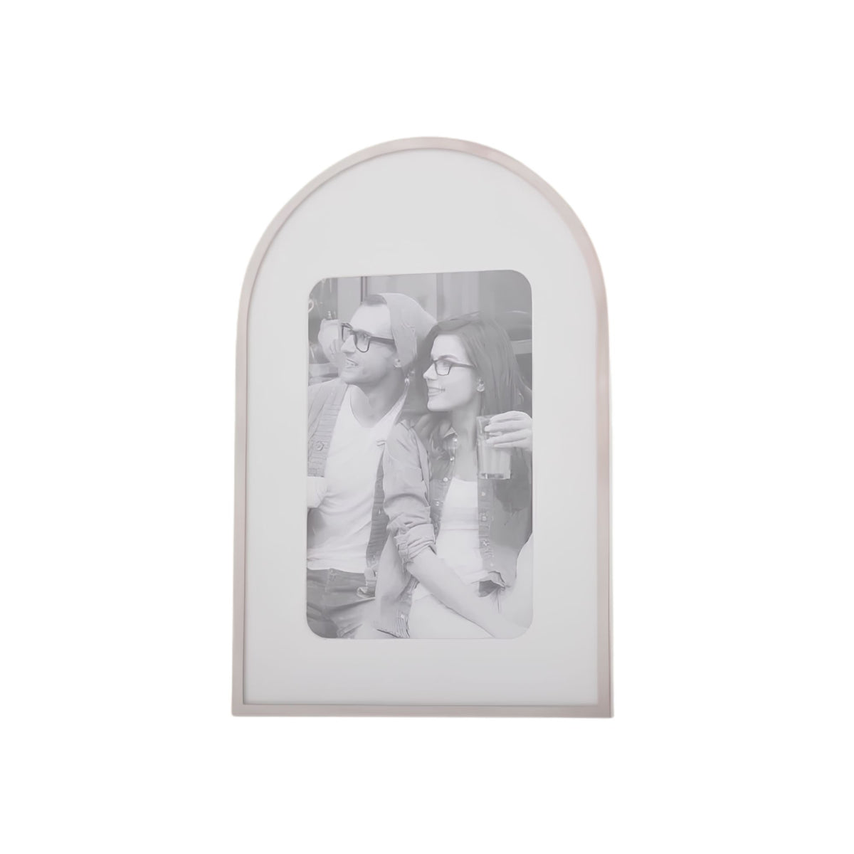 Silver Curve Arch Frame, holds a 4x6 photo