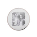 Silver Curve Round Frame, holds a 4x4 photo