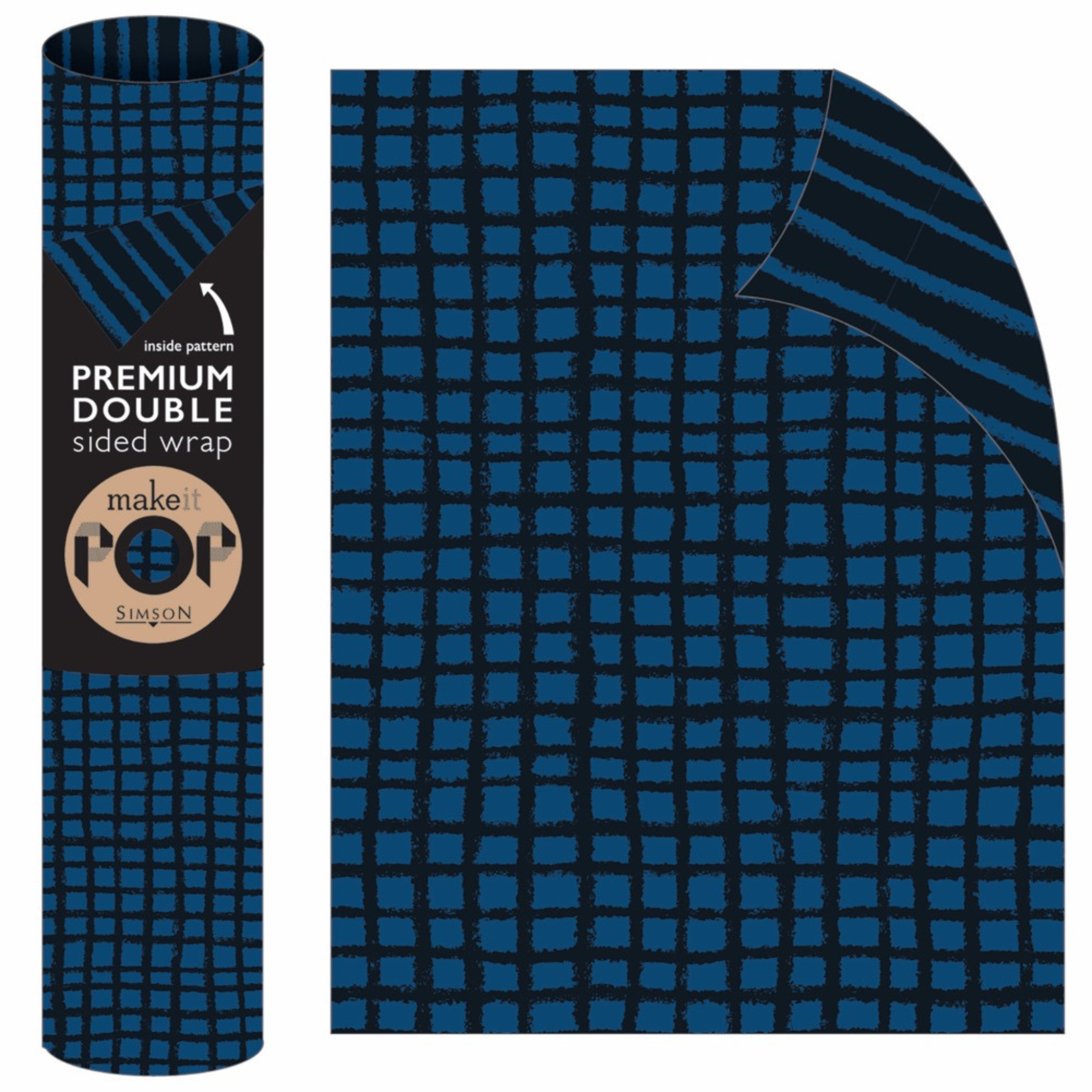 WRAP ROLL BLACK GRID ON NAVY