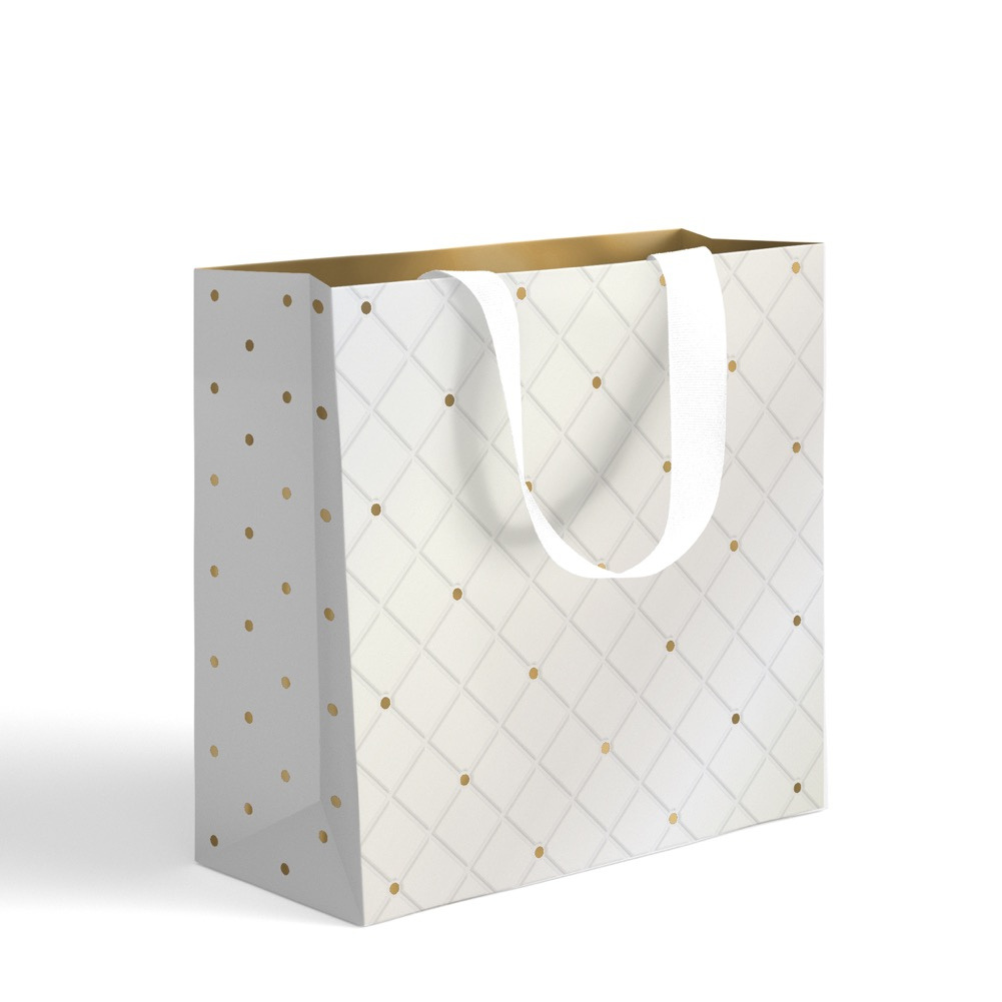 GIFT BAG -BOTANIC GOLD ON WHITE<br> MEDIUM
