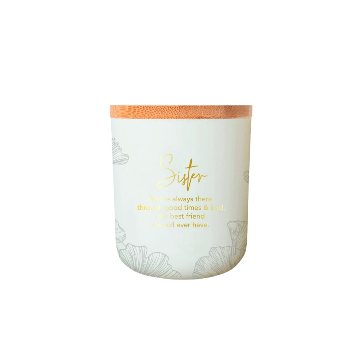 Sister Sentiment Candle in etched glass, Vanilla & Cinnamon fragrance
