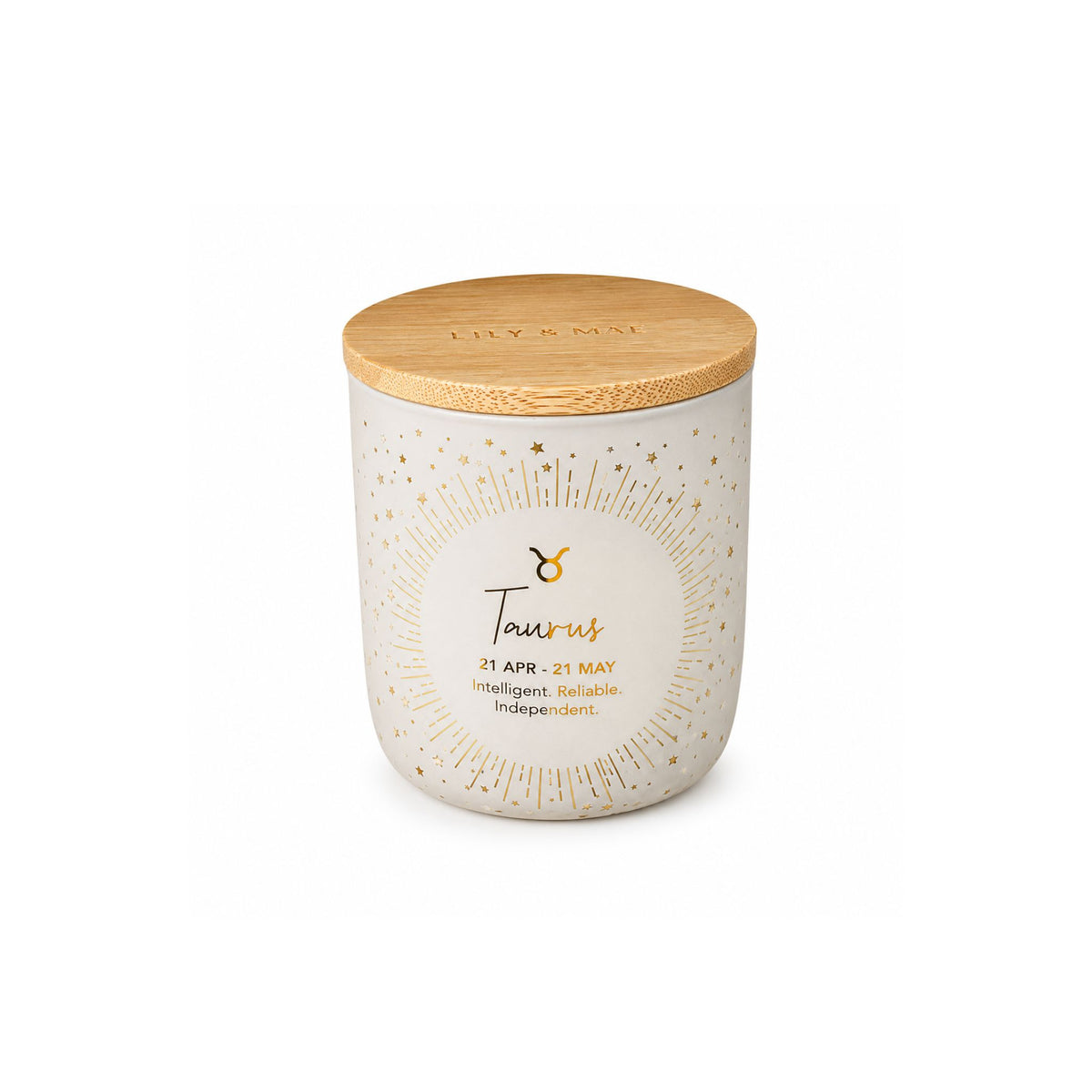 Taurus Sentiment Candle in etched glass, zodiac gift

