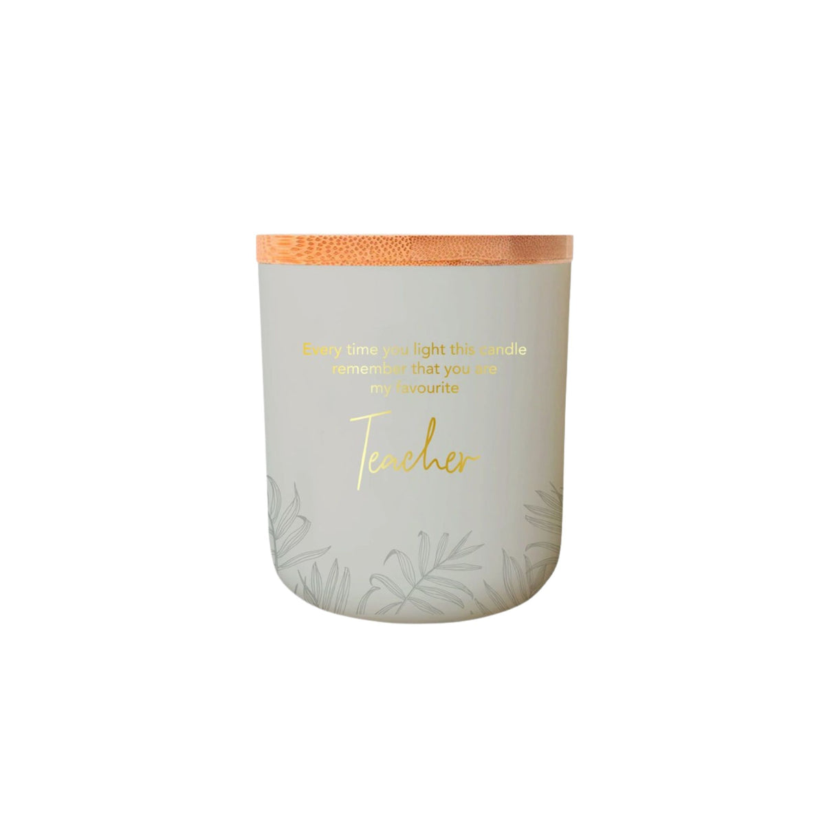 Teacher Sentiment Candle in etched glass, Coconut & Sea Salt fragrance