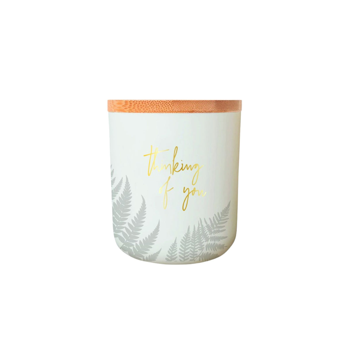 Thinking of You Sentiment Candle in etched glass, Vanilla & Cinnamon fragrance