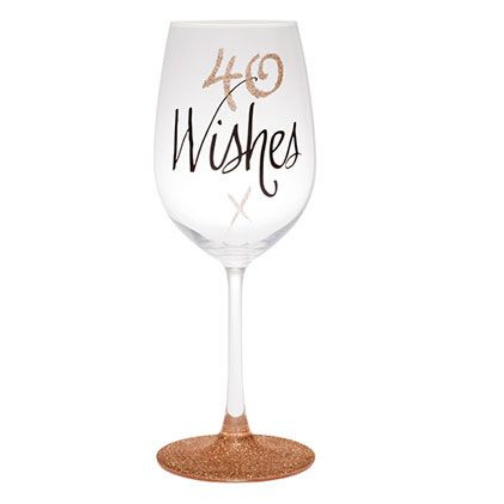 40 WISHES ROSE GOLD WINE GLASS