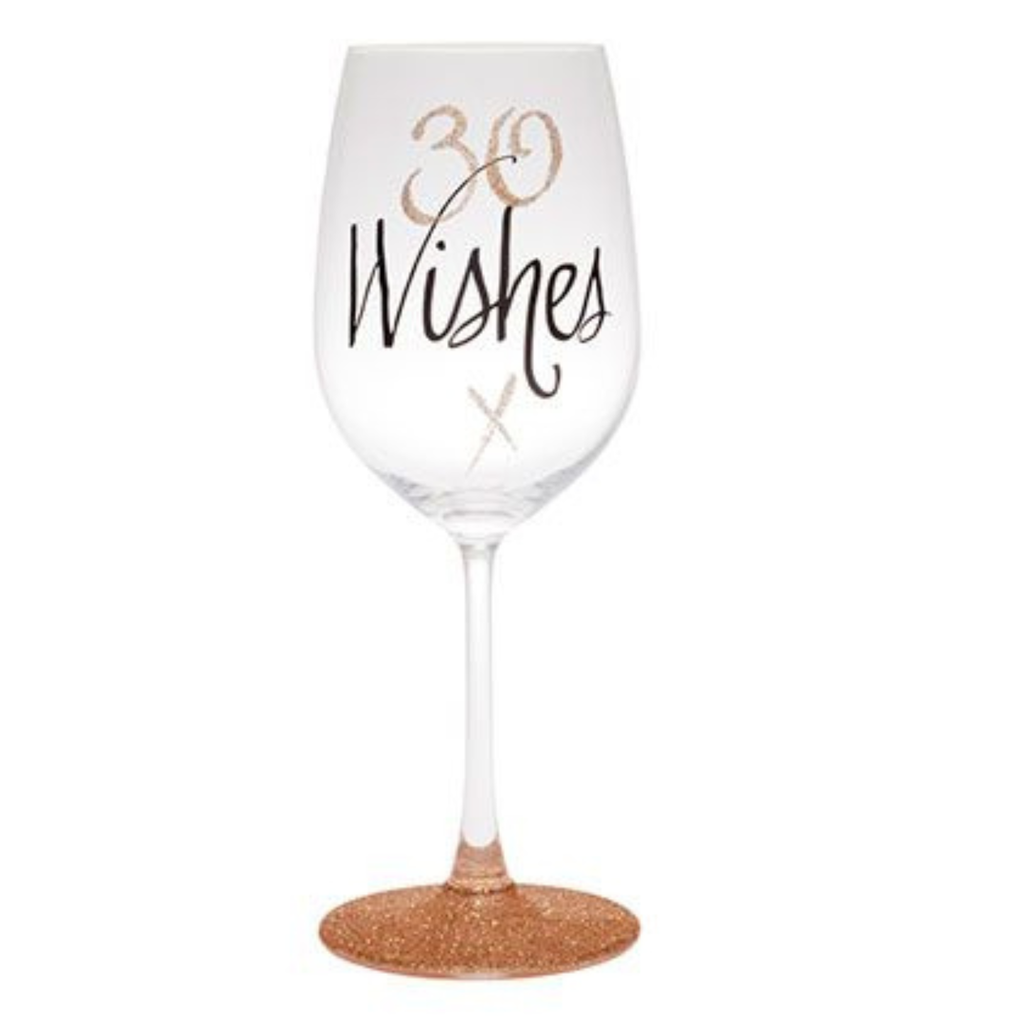 30 WISHES ROSE GOLD WINE GLASS