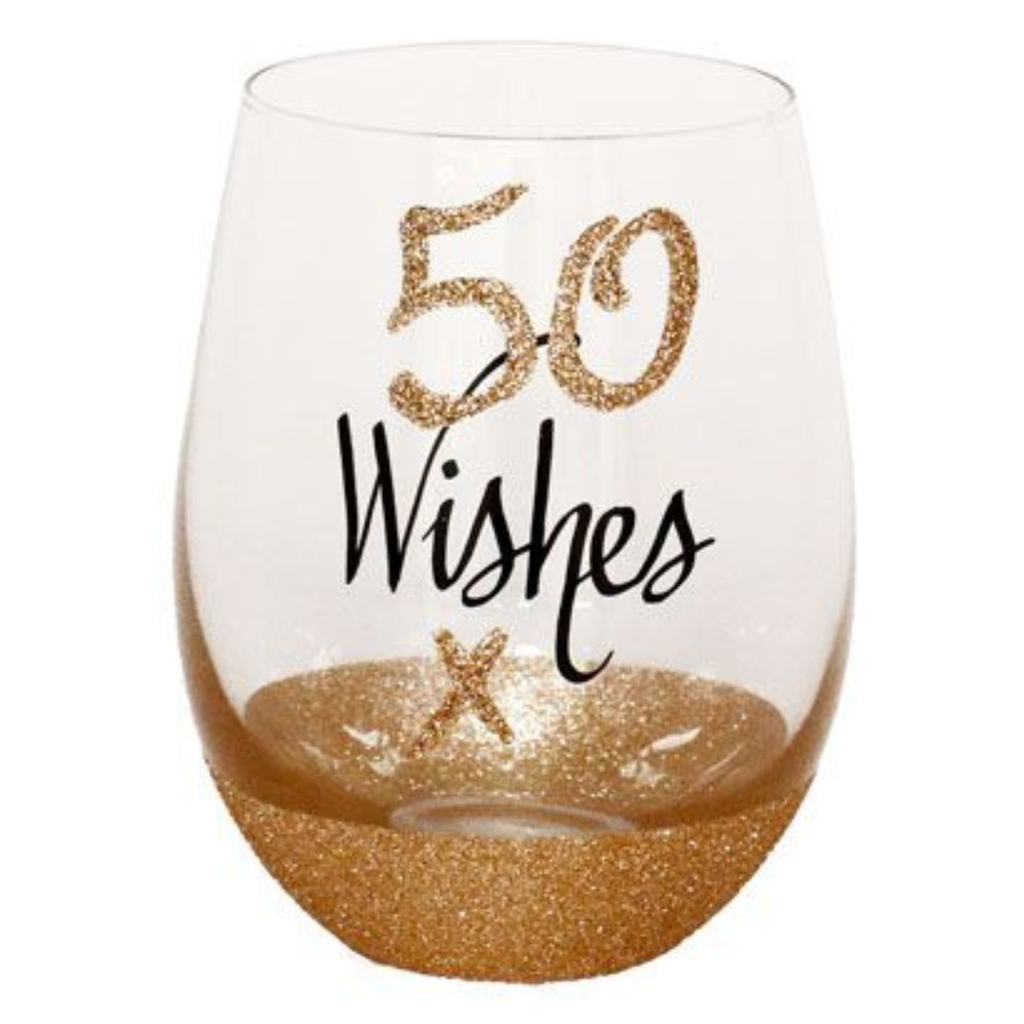50 WISHES STEMLESS WINE GLASS