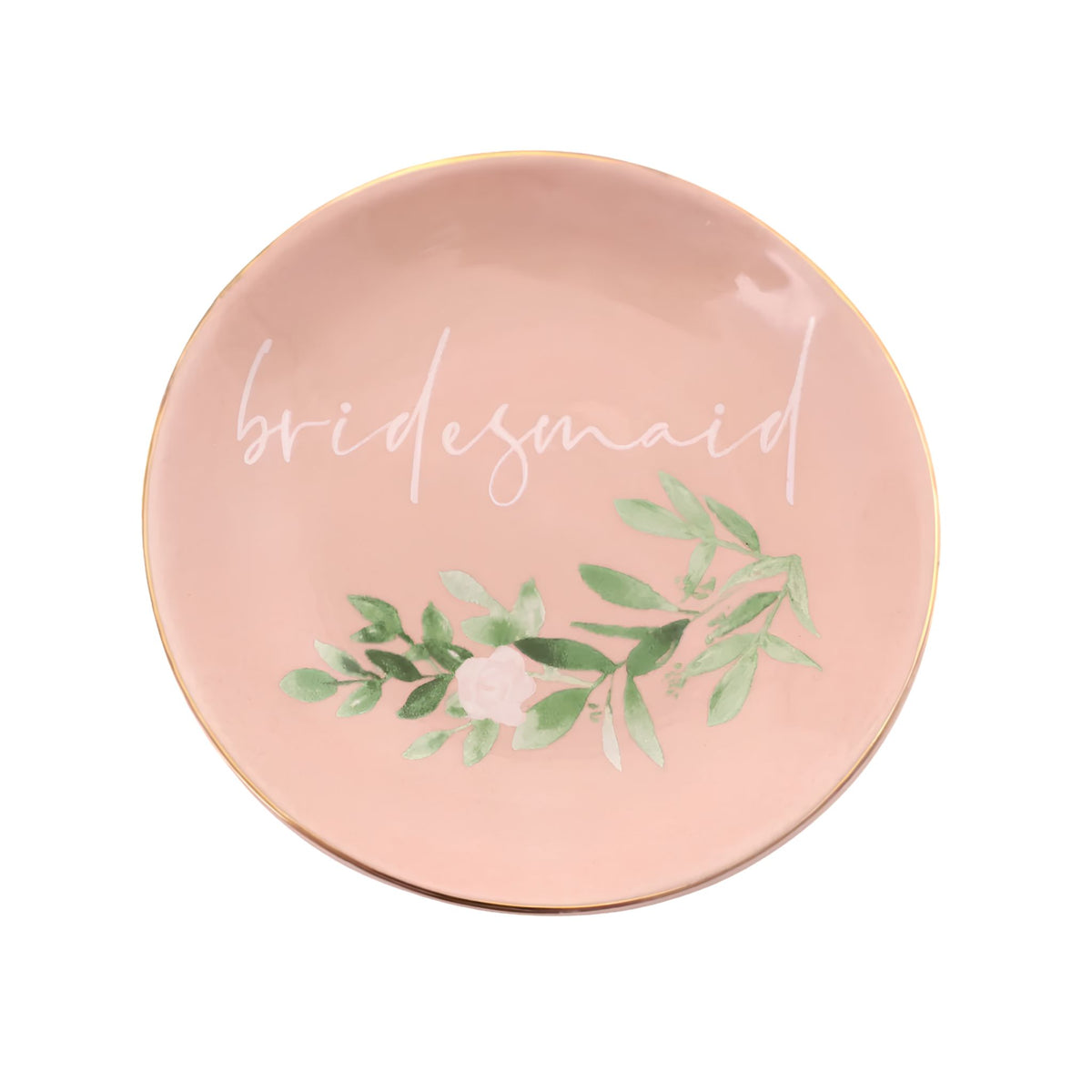 Wedding Bridesmaid Trinket Plate with gold foil detailing